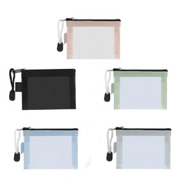 Classycoo Mini Zipper Mesh Bags 5 Pack, 3" x 4.3" Nylon Small Zipper Mesh Pouch Key Credit Card Holder, Coin Purse, Portable Travel Makeup Cosmetic Bags Organizer for Lipstick(5 Colors, Pink)