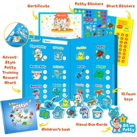 THE POTTYS Potty Training Reward Chart Game Toilet Sticker Cue Cards Book 1-5 y