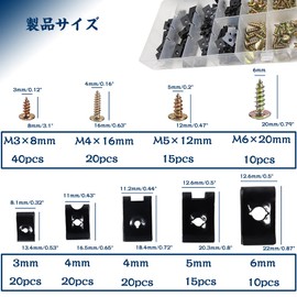 U Nut Screws Kit Metal 170 Pieces Bodywork Fixing Tool Speed Fastener Spring Steel U Shape Motorcycle Clip Bodywork Fairing Bumper Easy to Stick with Storage Box