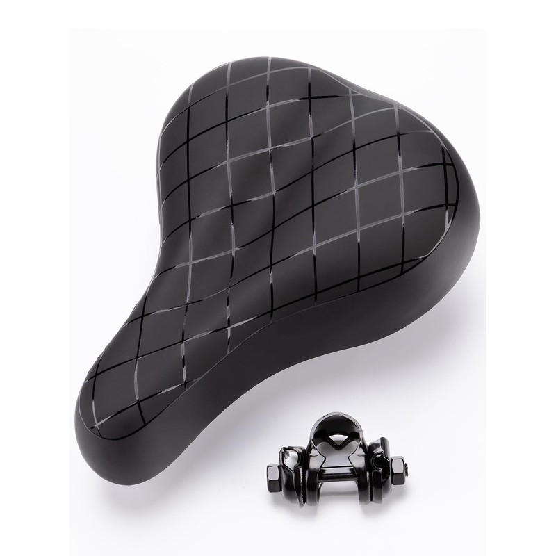 CXWXC Bicycle Saddle Painless, Thick, Waterproof, Cushioning, Large Size, Black