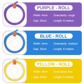 OFFCUP Dental Polishing Strips, 1PCS 30μm 6m/Roll Dental Abrasive Strip, Resin Teeth Whitening Strip Tooth Polishing Grinding Strip Tooth Sandpaper Tooth Interdental Grinding Tool (Blue-Medium)