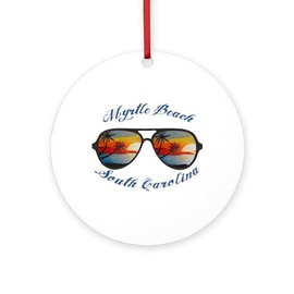 CafePress South Carolina Myrtle Beach Round 4" MDF Holiday Ornament
