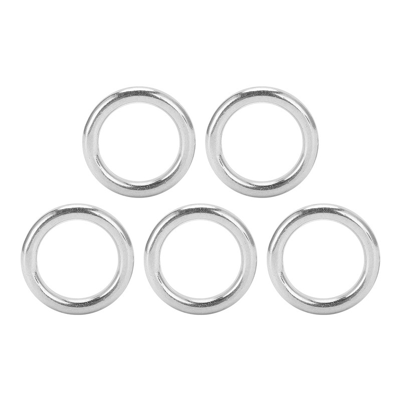 Alomejor 5pcs Round Rings Stainless Steel Smooth Welded O-Ring for