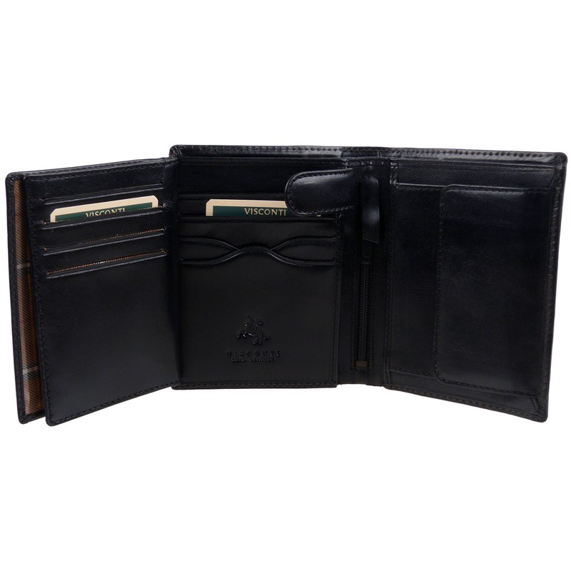 Mens LUXURY Slim Italian LEATHER WALLET by Visconti; Monza Collection