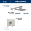 KENES Modern Brushed Nickel Shower Faucet, Square Shower Trim Kit