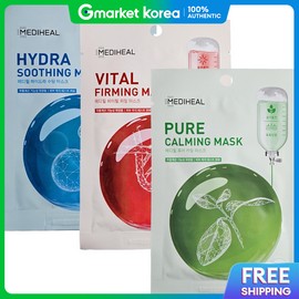 Mediheal | Mediheal Daily Sheet Mask 3 Types Choose 1 Vital Firming Pure Brightening Hydra Soothing Face Mask 10 Sheets