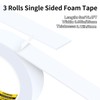 COUMENO 3 Pack Single-Sided Adhesive White Foam Tape, Single-Sided Sealing