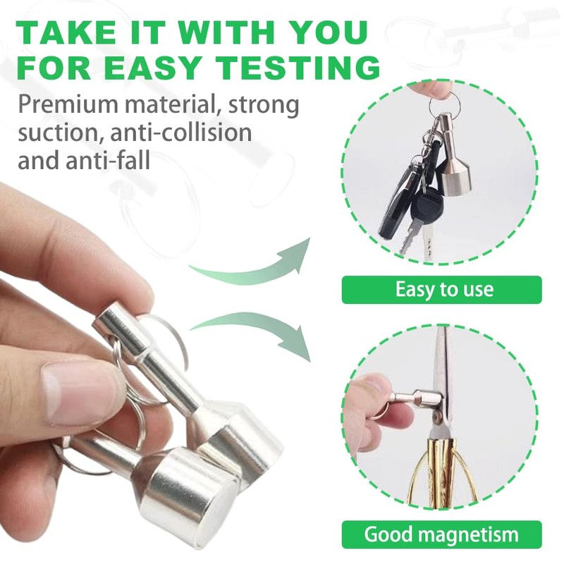 Srzllxfc 2 Pack Keychain Magnet for Testing Brass - Magnetic