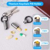 Titanium Keychain Pill Holder,Portable Mini Pill Case, Waterproof Small Pill