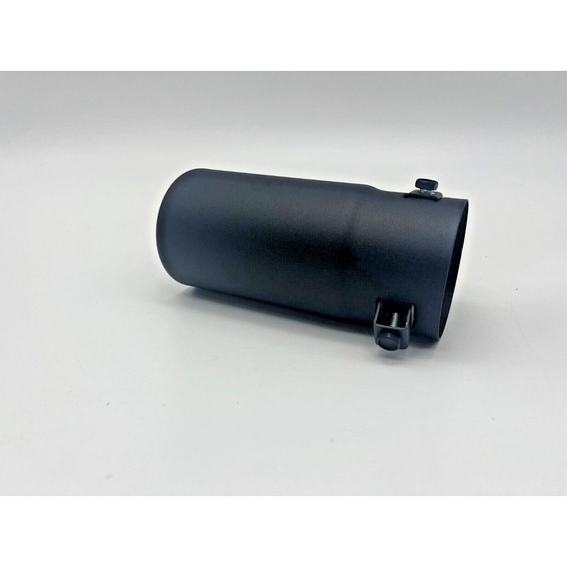 Matt Black Rolled Tip Exhaust 76mm Exit Fits 40mm -