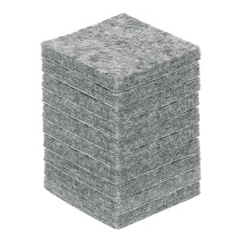 uxcell Felt Furniture Pads, 10Pcs 1.5" x 1.5" Adhesive Backed Felt Non-Slip Anti-Scratch Chair Leg Protectors for Protecting Hardwood Floor, Grey