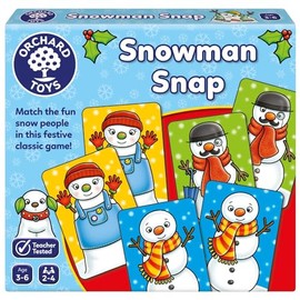 Orchard Toys Snowman Snap Game, Christmas Game, Stocking Filler, Advent Gift, Small and Compact, Educational Game, For Kids Age 3-7