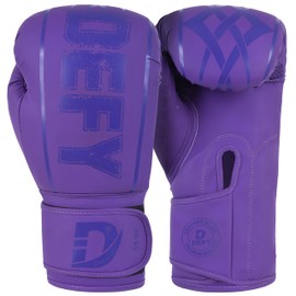 DEFY Boxing Gloves for Men & Women - Premium Quality Synthetic Leather Boxing Gloves for Training - Perfect for Punching Heavy Bags, Sparring, & Fighting Gloves (Purple, 10oz)