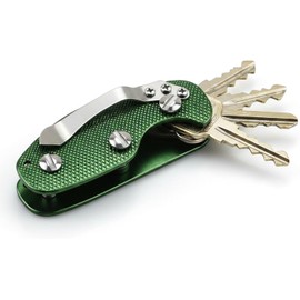 Llaveros para Hombre, Porta Llaves, Organizador de Llaves Bolsillo Organizador compacto para 5 llaves con clip trasero de aleación de aluminio. Sin ruido de llaves. Key organizer(Verde)