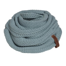 KNIT FACTORY - Coco Loop Scarf - Knitted Tube Scarf - For Men and Women - Autumn & Winter Essentials - Timeless Fashion Accessory - Knitted Scarf with Wool - High Quality, Stone Green