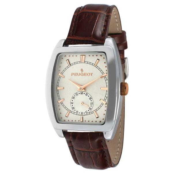 Peugeot Mens Rectangular Shape Wrist Watch with Remote Sweep Seconds