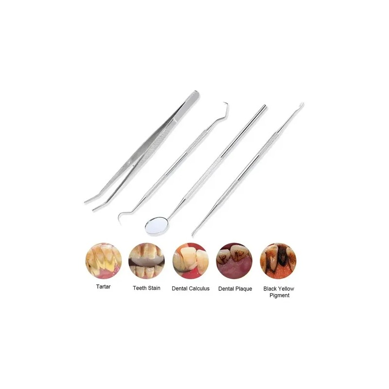Herramienta Limpieza Dental Acero Quita Sarro 9 Piezas Kit