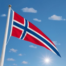 FLAGLY Premium Long Bunting Norway 115 g/m² Fabric Weight, Robust and Weather-Resistant Gloss Polyester - Norway Bunting, Flagpole Accessories (150 x 40 cm)