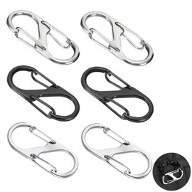 6PCS Luggage Locks Set, Stainless Steel Carabiner Clips, Essential Anti-Theft Bag Accessories with Carabiner Clips and Zipper Pulls for Traveling, Backpacking, Tent, Purse, and Luggage ﻿