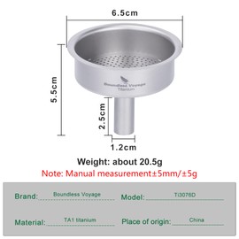 Boundless Voyage Titanium Mini Funnel Flagon Accessories Multi-use Kitchen Funnel for Transferring Liquid, Fluid, Cooking Oils, Jam & Powder Ti3076D