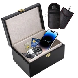 BBWELL Keyless Go Protection Car Key Box, Faraday Box & Faraday Protective Case (Pack of 2) for Secure Protection, Key Bag, Key Case, Key Case, Car Key Safe