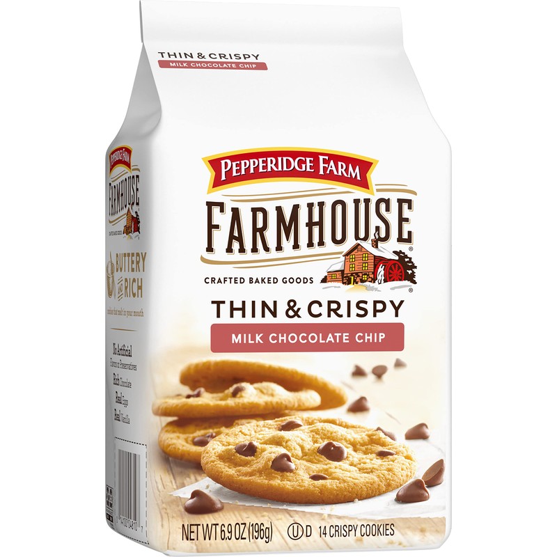 Pepperidge Farm Farmhouse Thin and Crispy Milk Chocolate Chip Cookies,