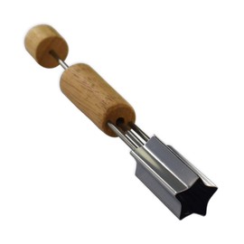 Fackelmann 4901950 Cheese / Vegetable Decorator, Cheese Slicer Star or Heart, Stainless Steel, Brown, 15.7 x 2.3 cm