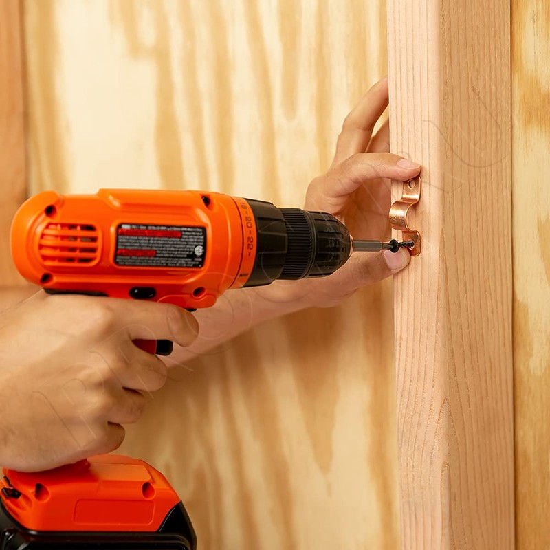 PROCURU 1/2-Inch Copper Pipe Strap, Two-Hole Clamp Mount (1/2", 10-Pack)