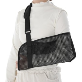 Mesh Black Shoulder Sling Lightweight and Breathable, Arm Sling Shoulder Immobilizer for Showering, Arm Sling for Elbow Injury Relieve Pain, Universal Sling for Arm with Flexible Adjustment Men Women