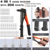 ValueMax 4-in-1 Hand Riveter/Rivet Gun Pop Rivet Tool Kit with