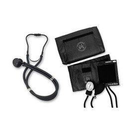 EMI 330-ST Stealth Black Sprague Stethoscope and Aneroid Sphygmomanometer Blood Pressure Set