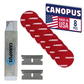 CANOPUS Circle Double Sided Adhesive Pads, Mounting Foam Tape, 5952 Roll, 8-PCs 1 in Diameter Circle Pack, with Box Cutter (1PC) and Razor Replacement (2PCs)