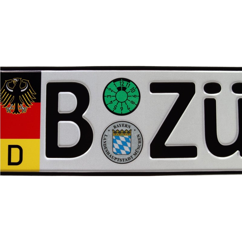 German Euro Plate with German Flag & Coat of Arms