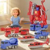 6-in-1 Transforming Robot Construction Vehicles for Kids – Magnetic STEM