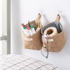4 Pieces Cotton Linen Storage Bag, Foldable Storage Basket with