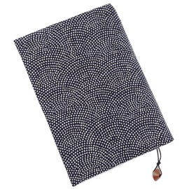 FUJITA Handmade Workshop Book Cover, Bunko Book Size, Small Shark Skin Crest, Abacus Ball Bookmark Included, Handmade Japanese Miscellaneous Goods, Made in Japan