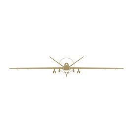 MQ-9 Reaper Sticker Decal Die Cut Self Adhesive Vinyl Made in USA Weatherproof UAV Drone - Gold 18" x 3.19"