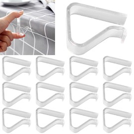 12 Pcs Table Cloth Clips, Transparent Outdoor Table Clips, Clear Picnic Tablecloth Clips, Plastic Tablecloth Clips, Plastic ClearTable Cloth Holder Clips, for Picnics Weddings Camping Wedding Party