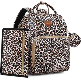 ROSEGIN Diaper Bag Backpack with Changing Pad, Pacifier Case, Baby Bag for Boy Girl Toddler - Large, Stylish, Waterproof Travel Diaper Bag for Mom - Baby Shower - Cheetah