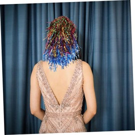 Ipetboom 6pcs Shiny Fake Hair Wigs for Cosplay Party Dance Lightweight Headdress Rainbow for Festivals and Fun Events