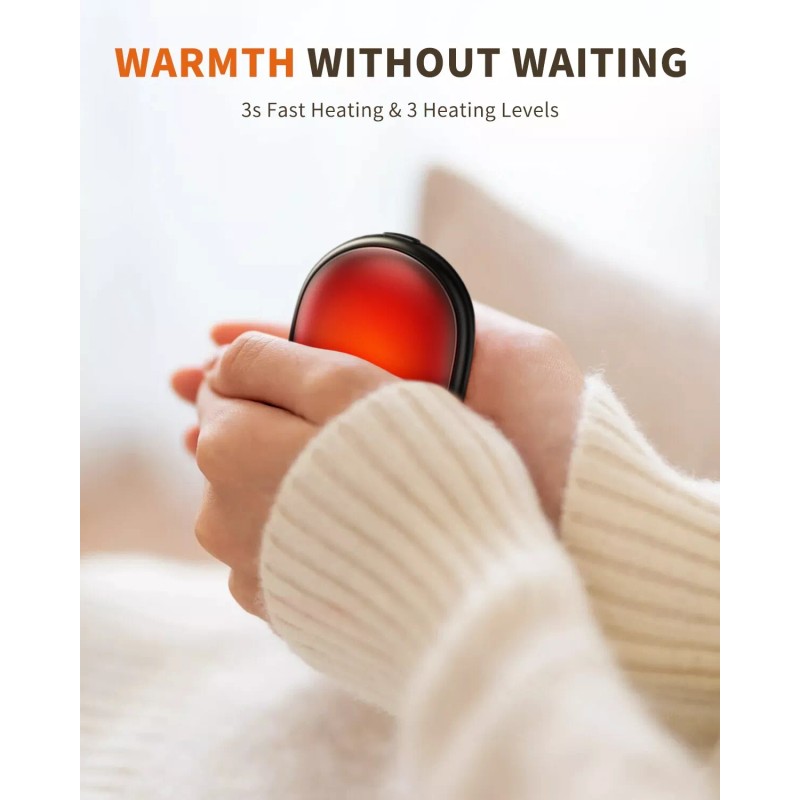 coldSky Portable rechargeable hand warmer, 2-in-1 magnetic ,Type-C interface -