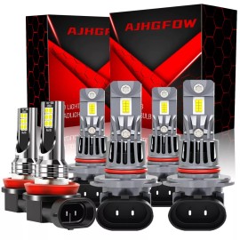 AJHGFOW For Toyota Corolla 2009-2014 2015 2016 LED Headlight High Low+Fog Light 6x Bulbs