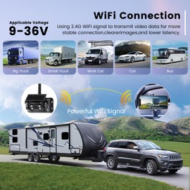 Hodozzy Wireless Solar Rückfahrkamera Stabiles WiFi,1080P Rückfahrkamera mit Wasserdicht，Solaraufladung, Magnetische Basis, Nachtsicht,Rückfahrhilfe Wiederaufladbare Kamera solar rückfahrkamera Auto