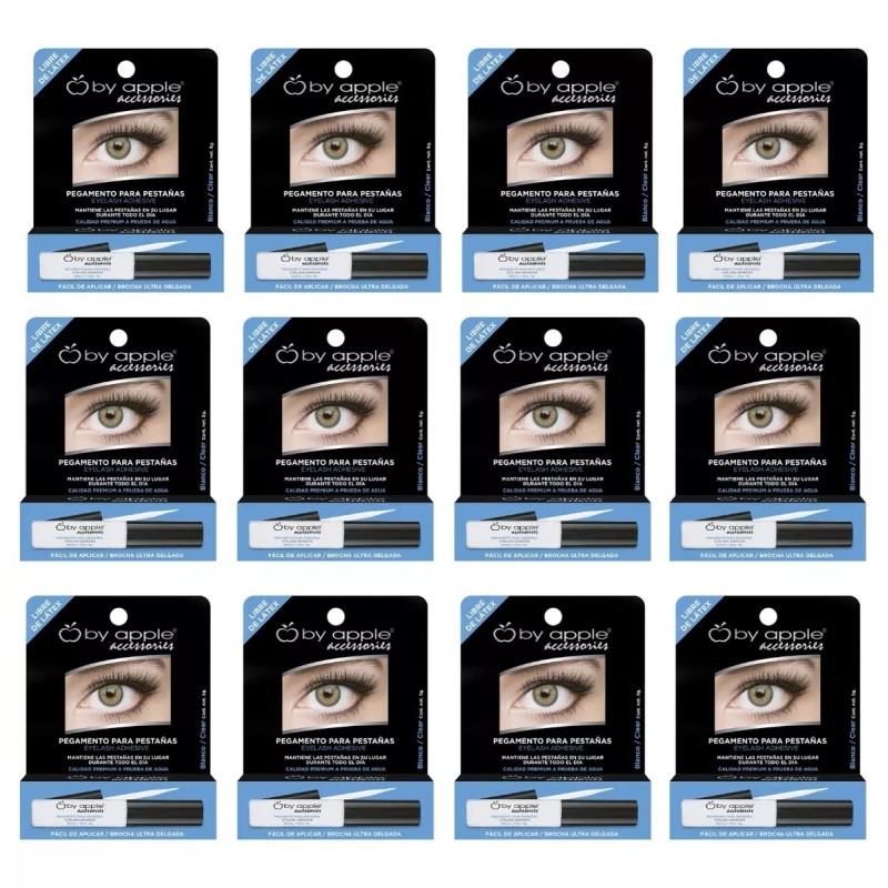 By Apple 12 Pegamento Pestañas Brocha Ultra Delgada Blanco