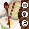 4 Pairs Chopsticks and 4 Spoons Set Wooden Chopsticks Spoon
