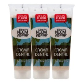 Paq.de 3-crema Dental Artesanal De Corteza De Neem Sin Fluor
