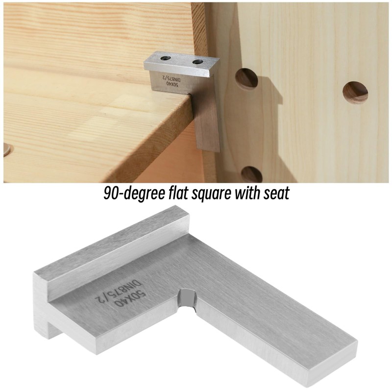 EMSea Machinist Square, 50x40mm, Carbon Steel, Solid Construction, DIN875/2 Precision,