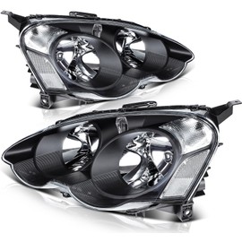 OCPTY Headlight Assembly Pair Replacement For 2002-2004 for Acura RSX Clear Lens Black Housing Clear Reflector
