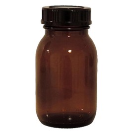 Mikken – Brown Apothecary Jar Set Including Screw Cap and Labels Made in Germany, 4 x 125 ml, Brown