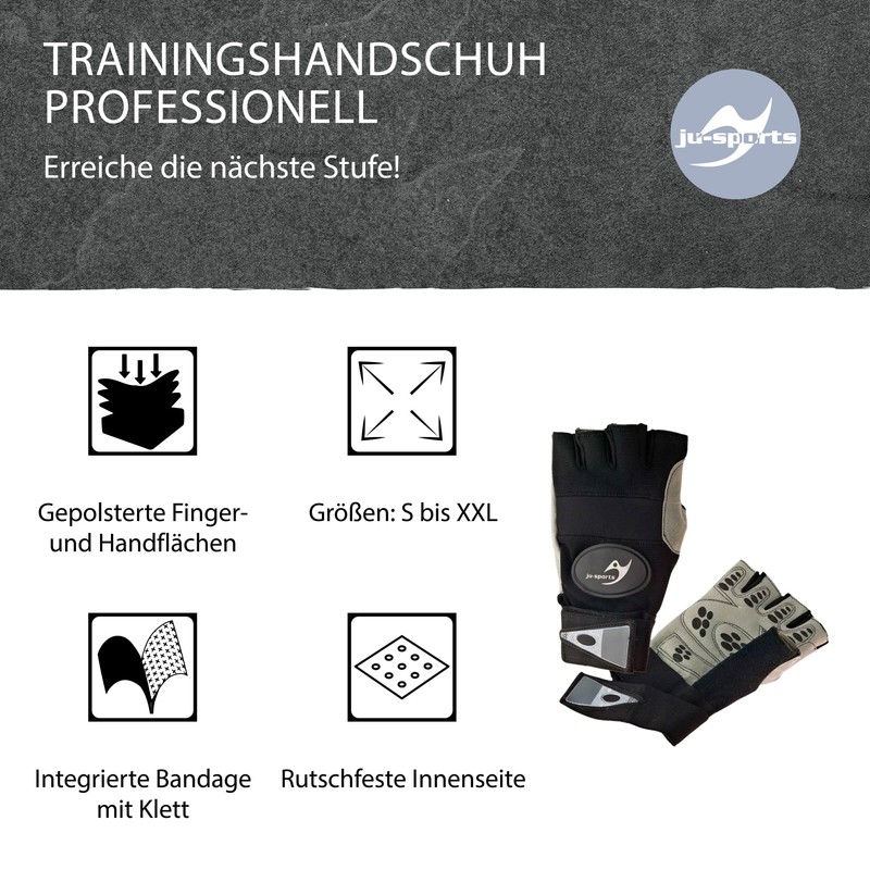 Ju-Sports Fitness Gloves Professional Black Large